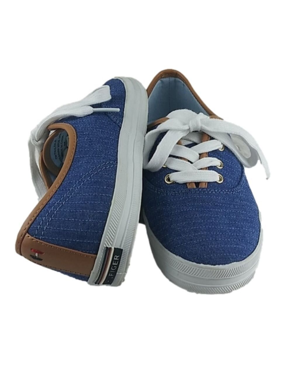 Tommy Hilfiger Blue Canvas Upper Round Toe Lace Up Low Top Casual Sneaker Shoe